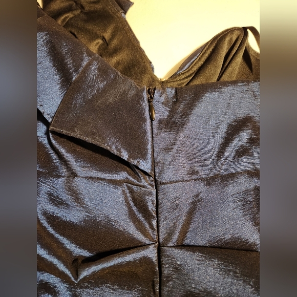 Blondie Nites by Stacy Sklar Blue One Shoulder Cocktail Gown - Picture 7 of 9